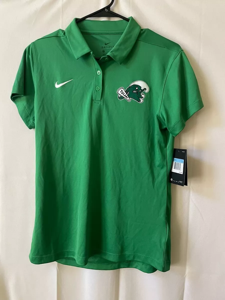 Nike Tulane Green Wave Women s Polo Shirt Green Size Medium Brand