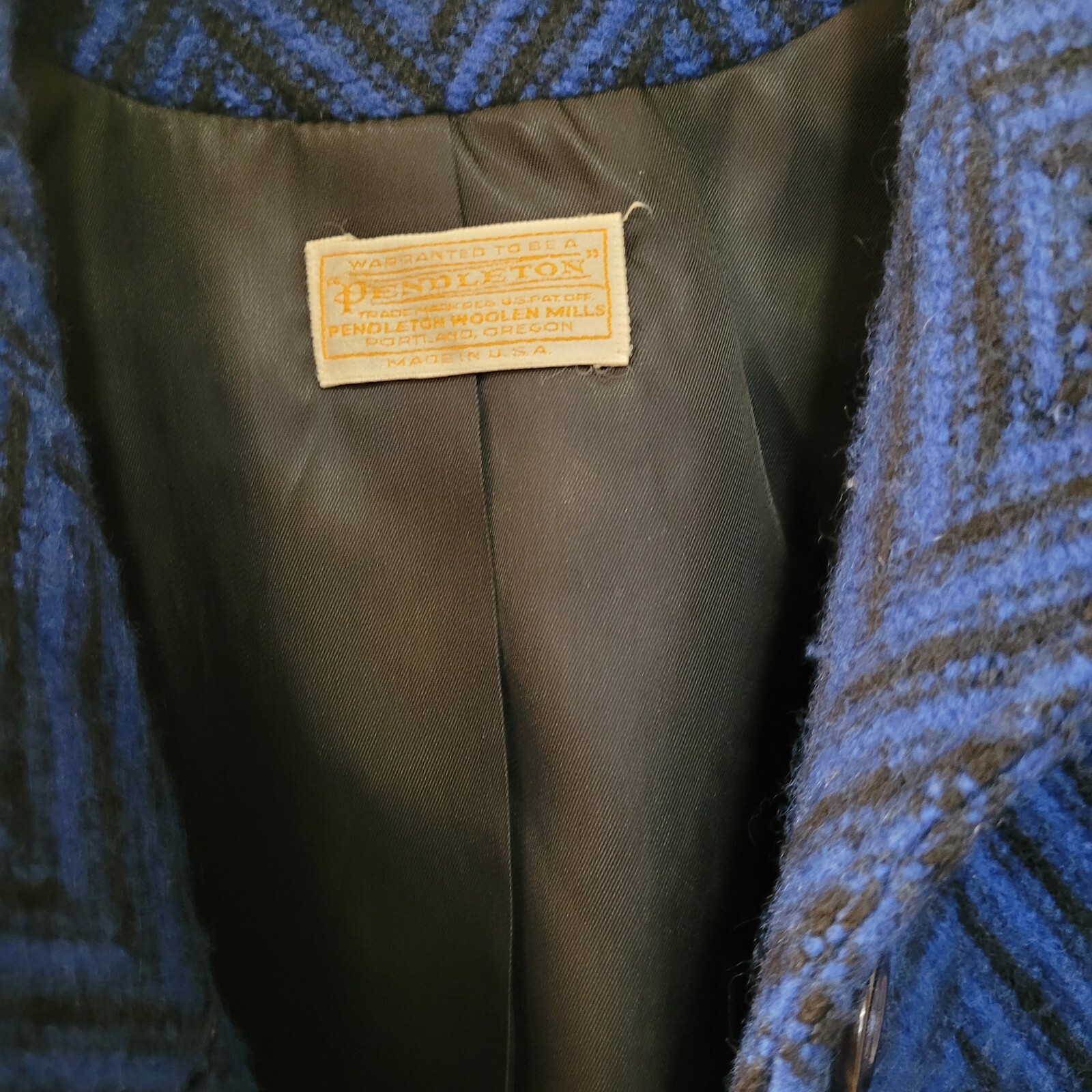 Pendleton Wool Herringbone  Blue Black Vintage,  … - image 4