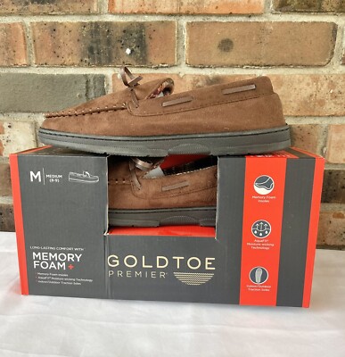 Gold toe Men’s slippers color brown size large (9.5-10.5) memory foam conform Slipper Shoes Gold Toe Premier Memory Foam + Men main image 4