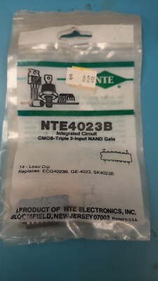 ( 3 PCS ) NTE Electronics NTE4023B IC CMOS Triple 3-input NAND Gate 14-lead DIP
