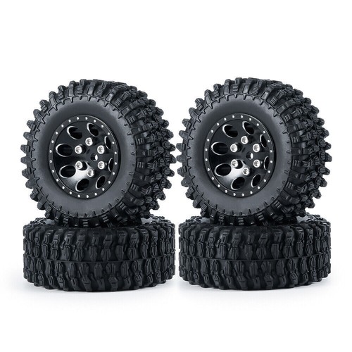 Juego de 4 llantas de metal SCX24 AX24 y neumáticos de goma para coche de radiocontrol de 1/24 - Imagen 14 de 32
