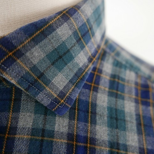 Black Brown 1826 Mens LS Button Down Teal Navy Plaid Flannel Dress Shirt Large - Picture 3 of 11