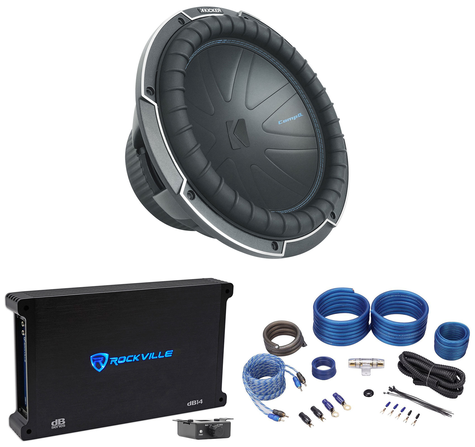 Автомобильный сабвуфер Kicker 51CWQ124 COMP Q 12 мощностью 1000 Вт моноусилитель Комплект усилителей CWQ124 76290₽