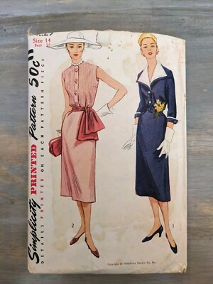 Vintage 1950s Simplicity Tailored Dress Pattern 4229 Size 14 Bust 32  Complete | eBay