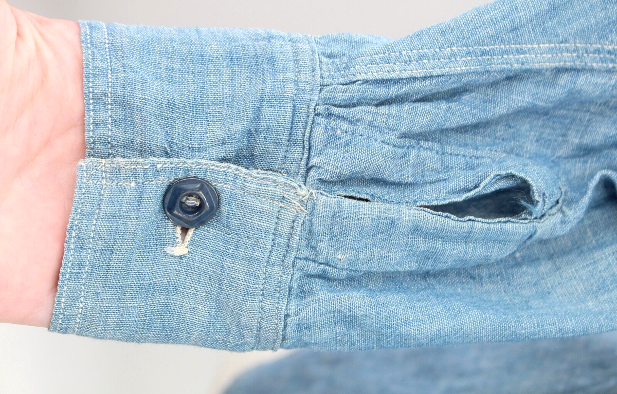 VTG Boy's 20s 30s J.C. Penney Chambray Work Shirt 1920s