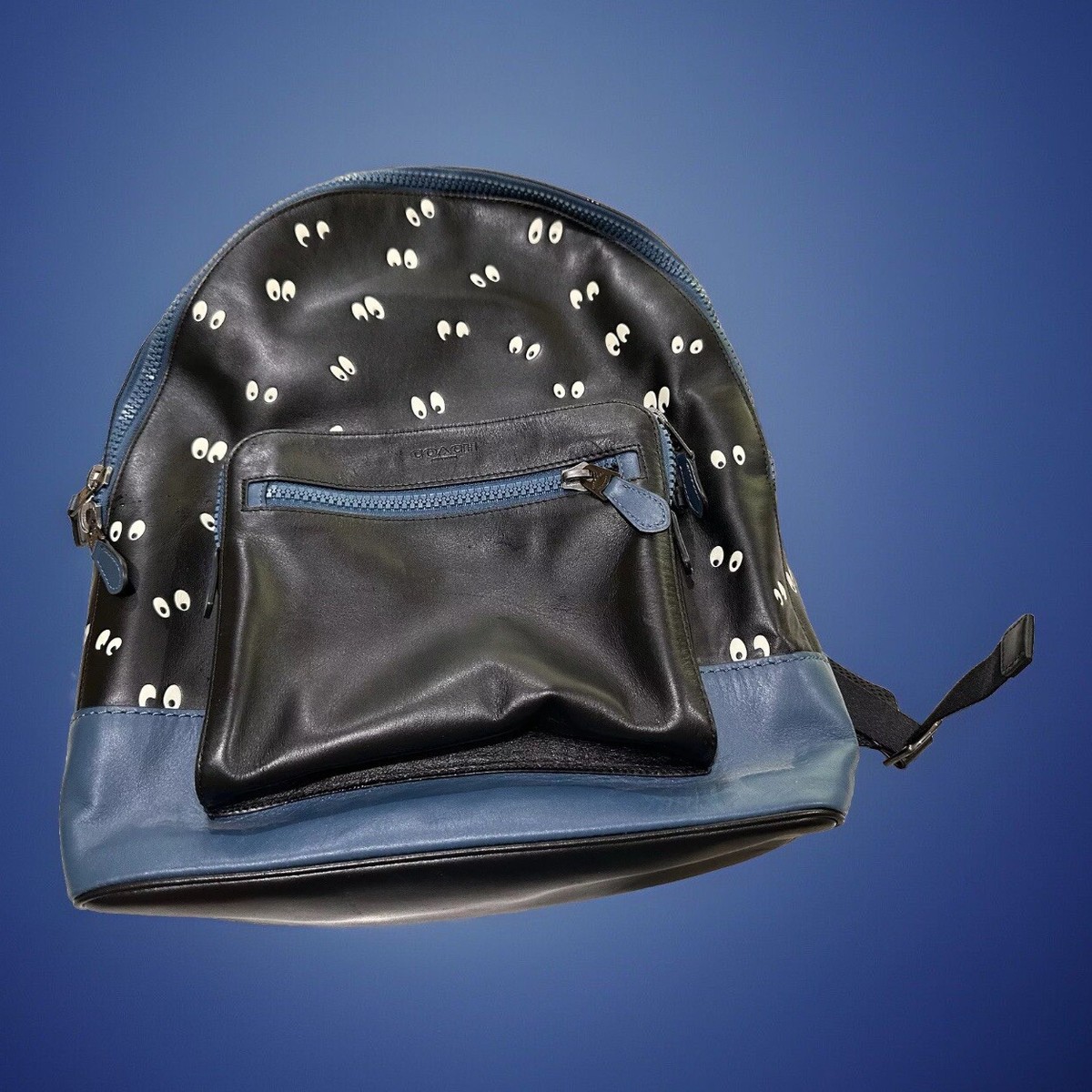 Coach Brown and Black Backpack with Fun Patches- spooky eyes collection. The annual Coach Outlet Halloween collection is now in  main image 2