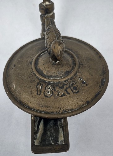 Small Grand Tour Oil Lamp w/Bird on Lid - Marked 1868 - Missing Hook - Picture 5 of 8
