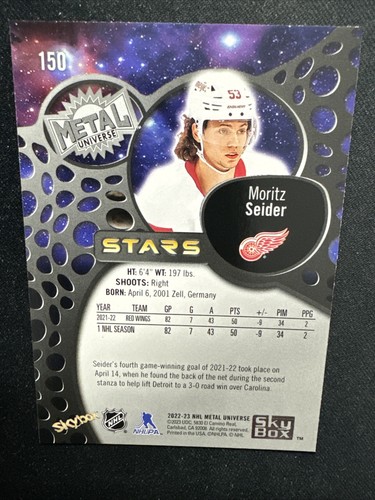 22-23 UD NHL Metal Universe Hockey Stars 150 Moritz Seider - 第 2/2 張圖片