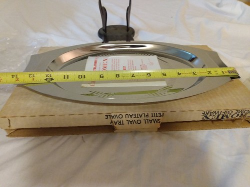 Vtg MCM Kromex Chrome Giftware Serving Bar Tray Dish Platters Lot of 2 - Picture 7 of 10