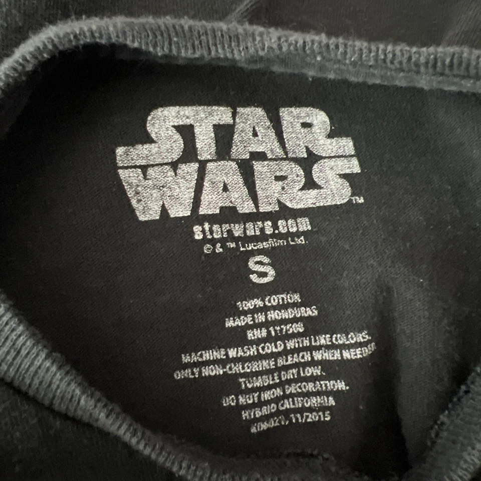 星球大战衬衫青少年小号黑色短袖 Kylo Ren 红色光剑图案 — 第 3/4 张图片