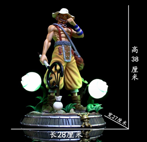 Anime One Piece Usopp Double Ball Light Figure PVC Collection Model Statue 38CM