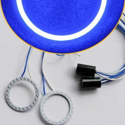Bright Blue 4X 50mm 30leds 5Watt COB LED Small Angel Eyes Halo Ring Light 9-24V