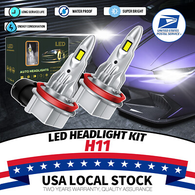 Canbus H11 LED Headlight Super Bright Bulbs 6000K Ultra White Low Beam 12000LM