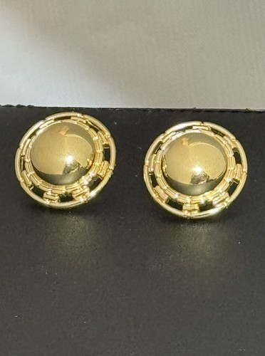 Vintage Trifari Gold Dome Post Earrings - Afbeelding 1 van 5