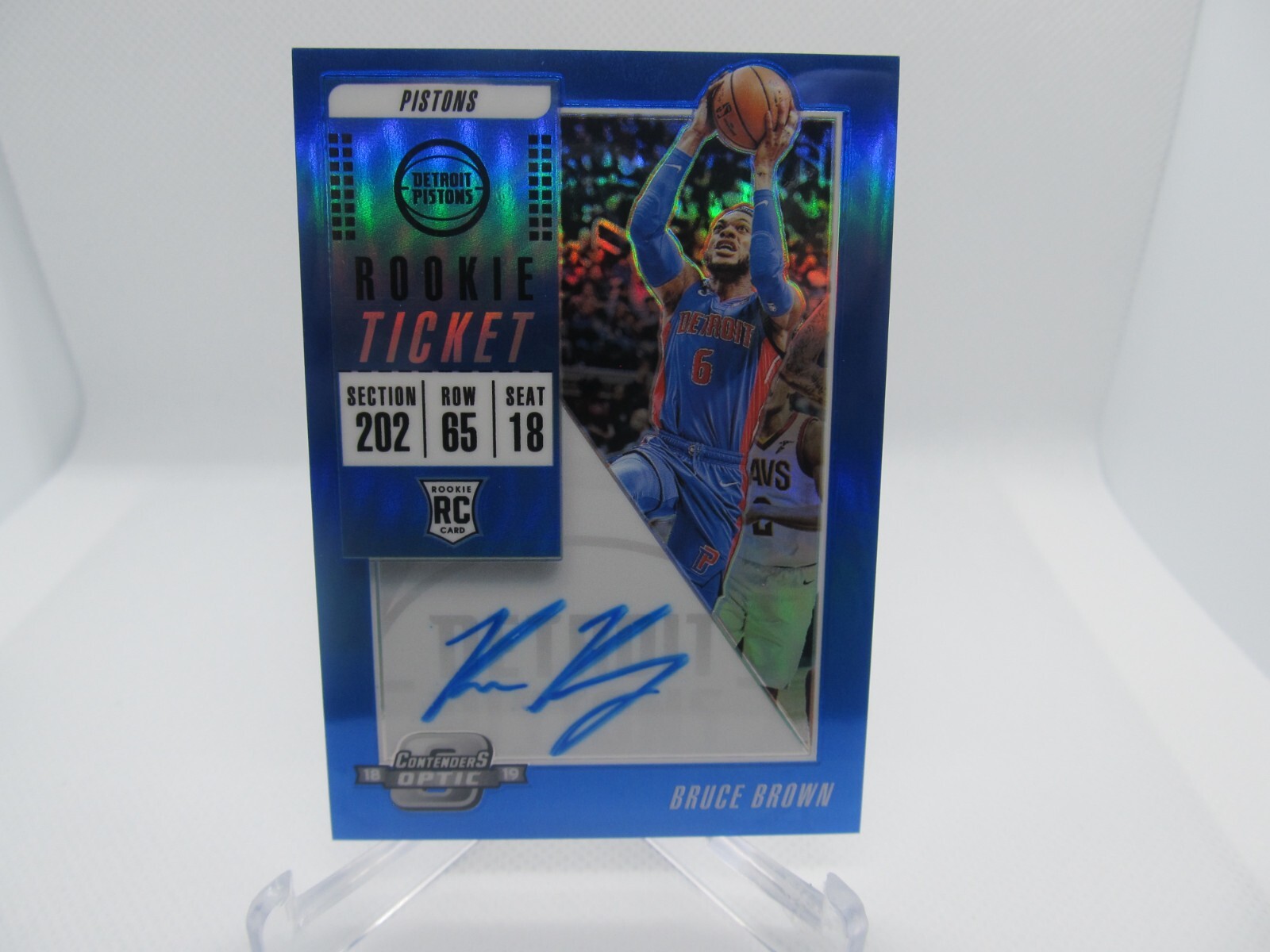 2018-19 Contenders Optic Bruce Brown Blue Rookie Ticket Auto 38/99 Nuggets RC