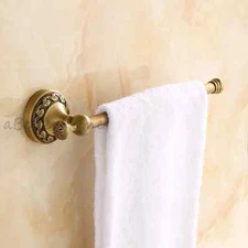 Wall Mounted Bathroom Single Rail Towel Holder Antique Brass Towel Rack Shelf