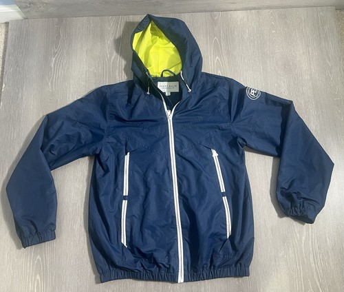 Perry Ellis Hooded Windbreaker Portfolio Men's Small Navy, Full Zip Jacket - Picture 2 of 13