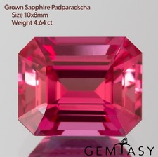 Cut stone - Sapphire Fuchsia Pink Czochralski Pulled lab grown 10x8mm 4.2-4.6ct