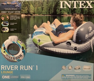 Intex River Run I Lounge 53 inch Inflatable Water Float Turquoise