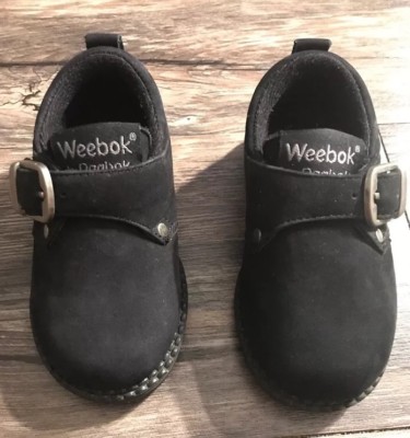 Weebok by Reebok black suede with straps Size 5 child
