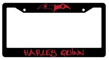 Harley Quinn (DESIGN 3) Black Plastic License Plate Frame Accessory DC
