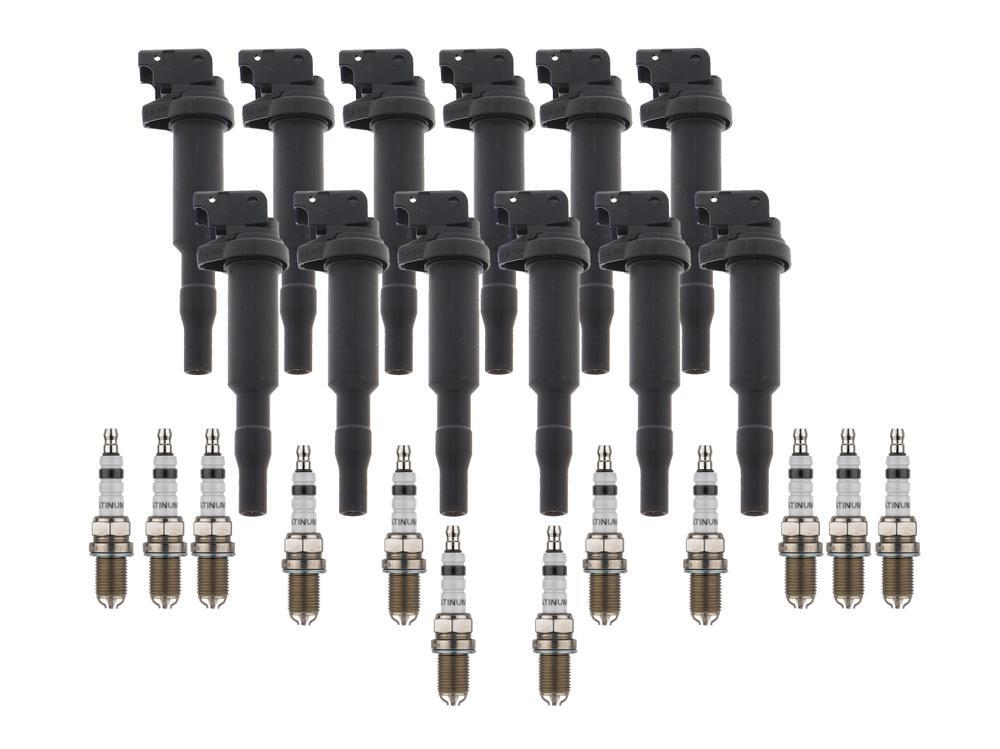Bosch 12 Ignition Coils & 12 Platinum Spark Plugs Kit For BMW Rolls Royce V12