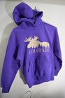 Colorado YOUTH M 10 HOODIE Sweatshirt Purple Moose Graphic Print