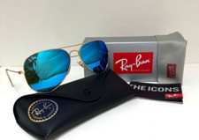 Brand New! Ray-Ban Sunglasses-Aviator RB3025 112/17-Gold Frame/Blue Mirror lens