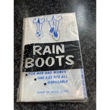 Vtg 1950's RAIN BOOTS For Men And Women One Size Fits All Disposable Made In USA