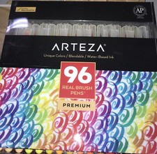 Arteza Water Based Ink Premium Real Brush Pens 96 Count new