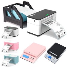MUNBYN 4x6 Thermal Barcode Shipping Label Printer /Scale /500 Labels /Holder USA
