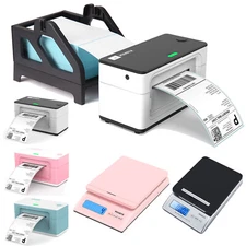 MUNBYN 4x6 Thermal Barcode Shipping Label Printer /Scale /500 Labels /Holder USA