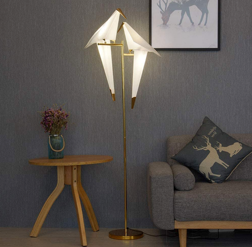 Iron LED Swing Paper Crane Bird Floor Lamps / Table Lights Bedside Home Lighting - Picture 43 of 47