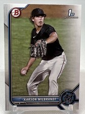 2022 Bowman Draft Karson Milbrandt BD-87 Miami Marlins 1st Bowman