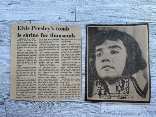 1977 Elvis Presley Photo & Article Within Week After Funeral Newspaper Clippings - Picture 2 of 4
