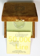 L418, Italy, Boxes and Certificate Only, 50,000 Lire, Gold Mint 1998