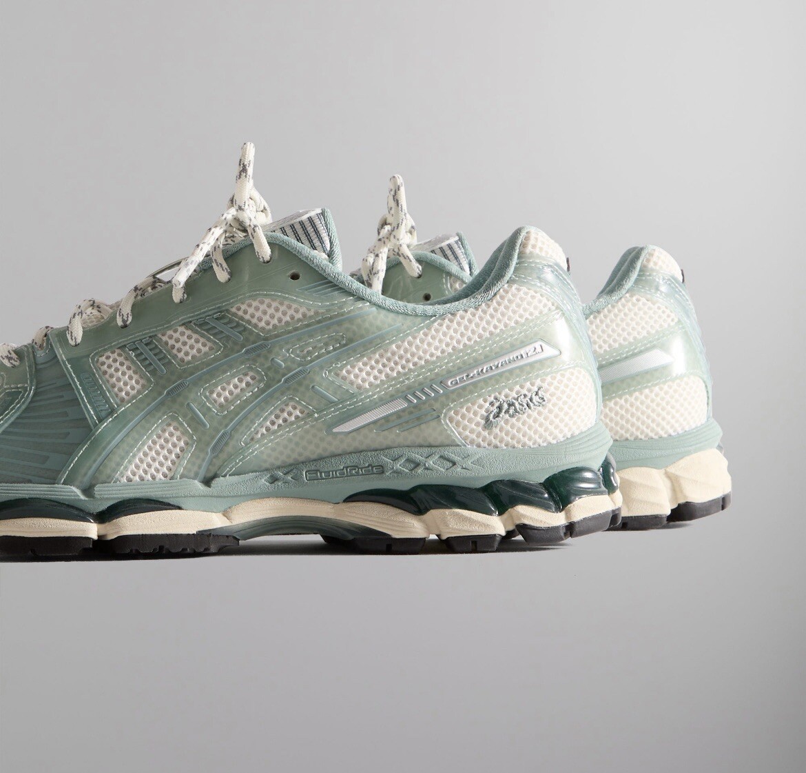 KITH × asics ☆ Gel Kayano 12.1 ‘Silver Cream’ Size 9 - ASICS Kith x Gel Kayano 12.1 Cream Sage for sale