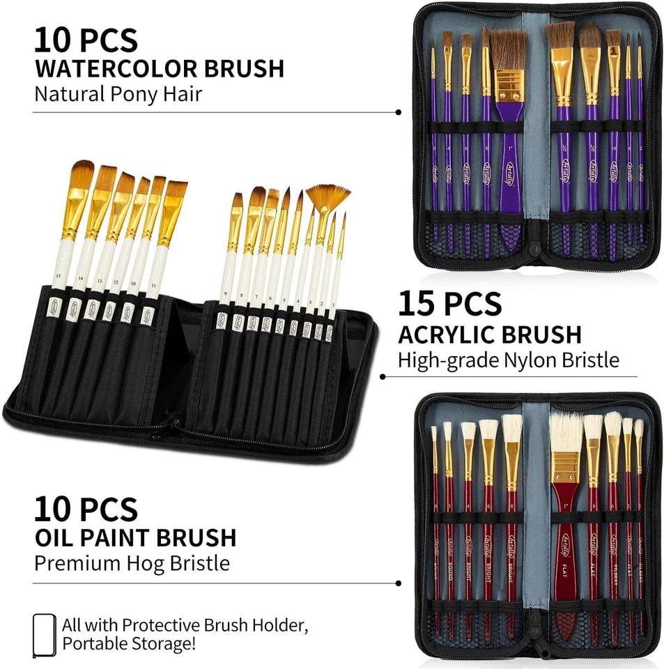 Paint Set for Adults & Kids, 67 Pcs Canvas Painting Kits, 32 Colors Acrylic - image 4 of 4