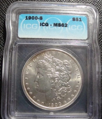 1900-S Morgan Silver Dollar - ICG MS62 - Looks Undergraded - Blast White