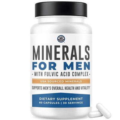 Minerals for Men with Fulvic Acid Complex, 60 Count 60 (Pack of 1)