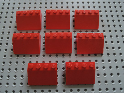 Lego 8 x Dachstein Schrägstein Slope  3297 33 ° 3x4  rot  gebraucht B