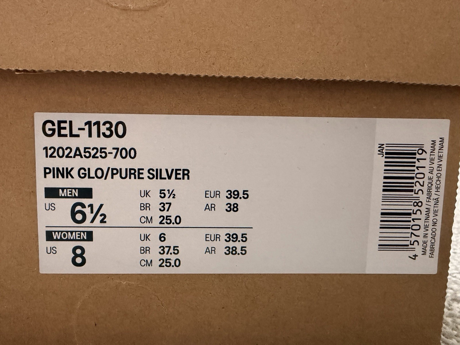 Sz 8W ASICS GEL-1130 Neon Pack - Pink Glo Pure Silver | Women's | 1202A525-700 | thumbnail 7