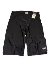 NWT MENS SPEEDO JAMMER BLACK SWIMSUIT COMPETITION SUIT 34 SPANDEX M SWIM TEAM NR