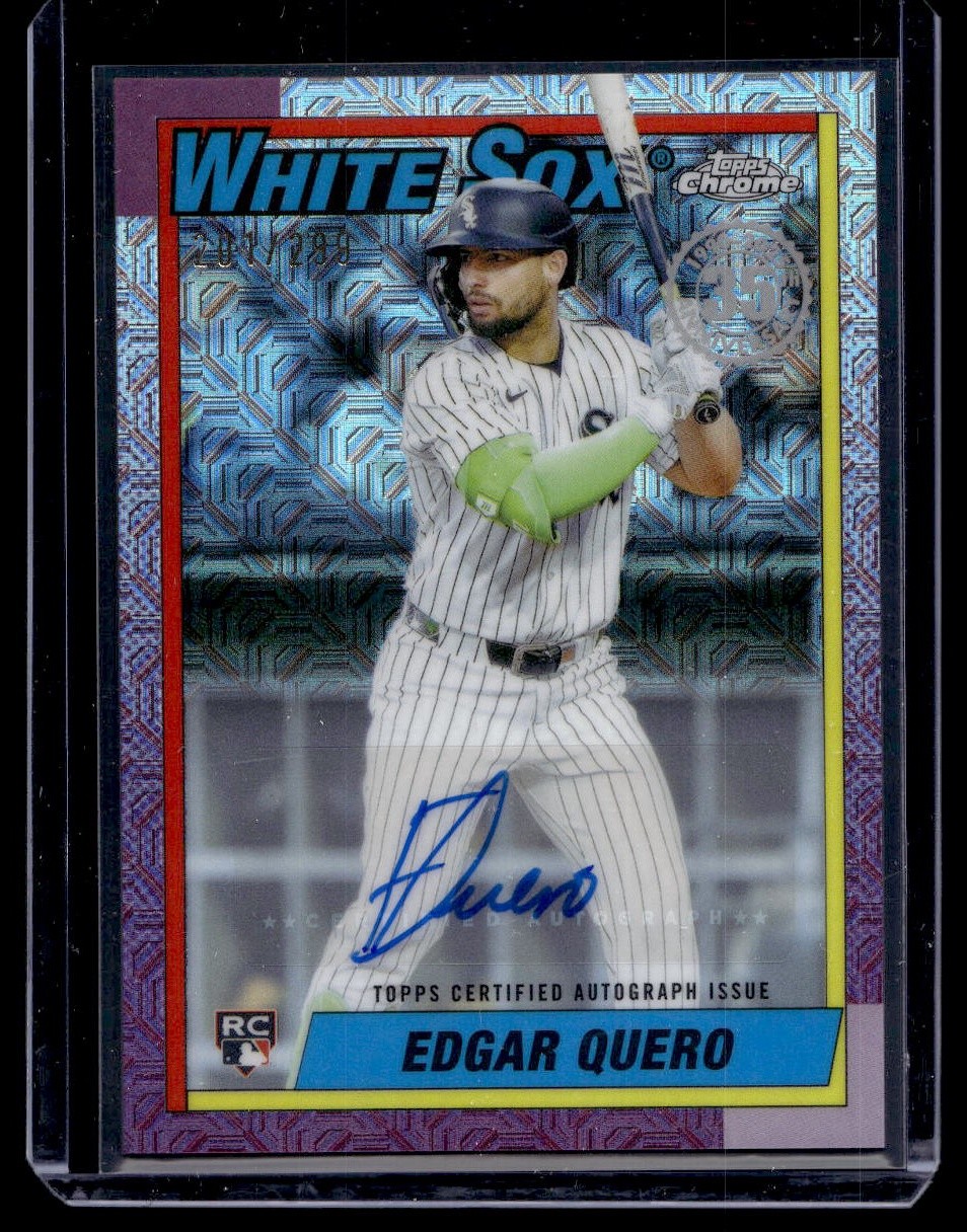 2025 Topps Update #U90C-81 Edgar Quero RC 1990 Chrome Silver Pack Auto #/299