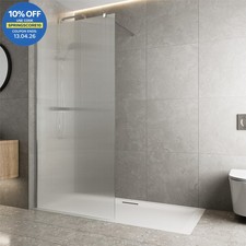 Walk In Wet Room Shower Screen Frameless 8mm Fluted Glass Polished Chrome 1200mm