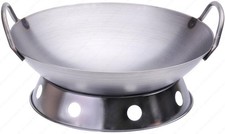 Carbon Steel Round Bottom Wok w/ 2 Loop Handles, USA Made (Wok Ring Included)