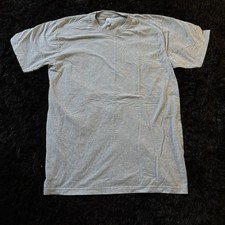 American Apparel Gray T-Shirt Mens Large L Made in USA Blank Crew Neck Tee