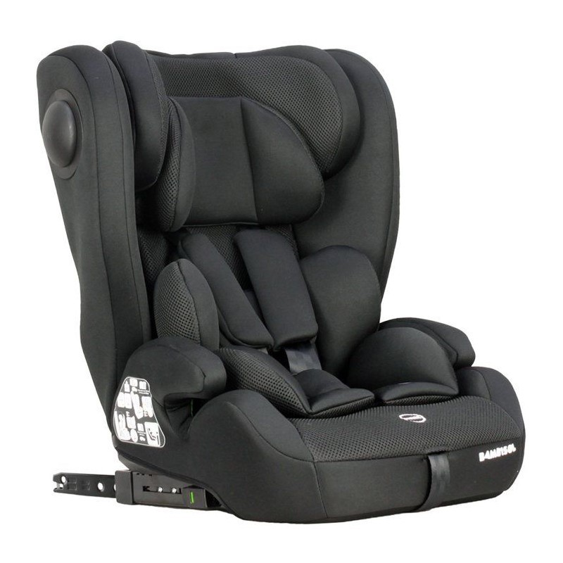 Siège auto Bambisol AY575N i-Size évolutif avec fixation Isofix sécurisée pour groupe 1 2 3 noir