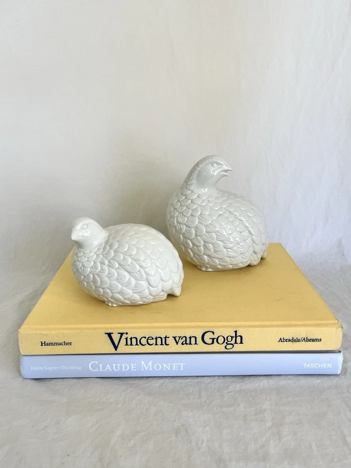 Винтажный перепела керамические фигурки набор из двух куропаток - Изображение 2 из 4