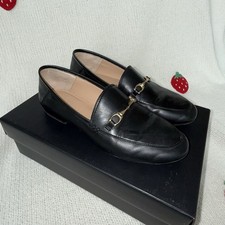 COACH Haley Leather Loafers Black Gold Horsebit Slip On Driving Shoes G3110 7.5B